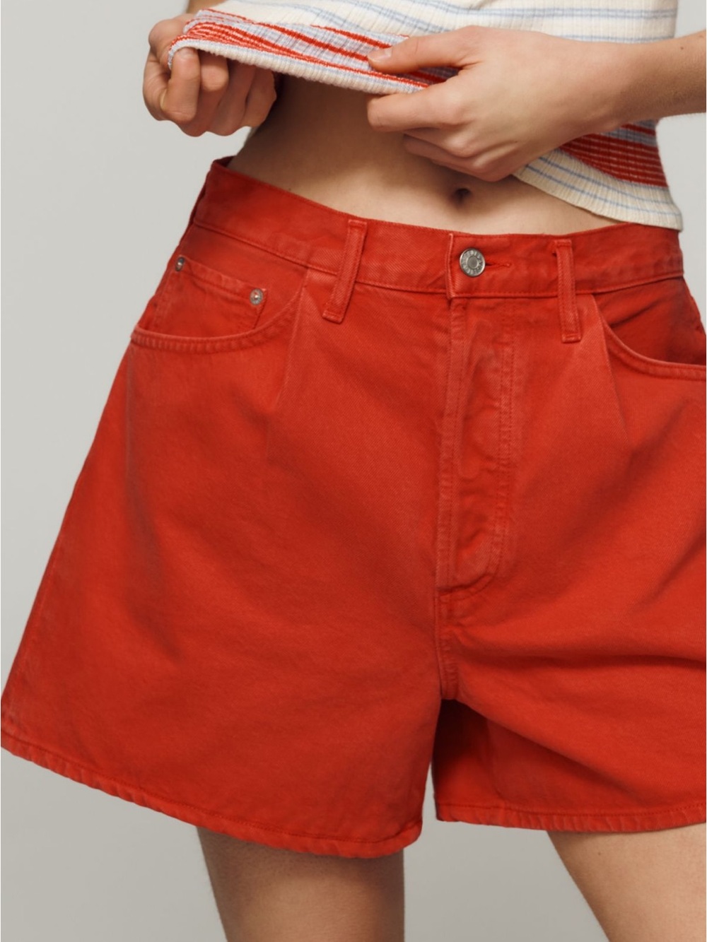 AGOLDE Rhoda carnival Red Denim Jean Shorts